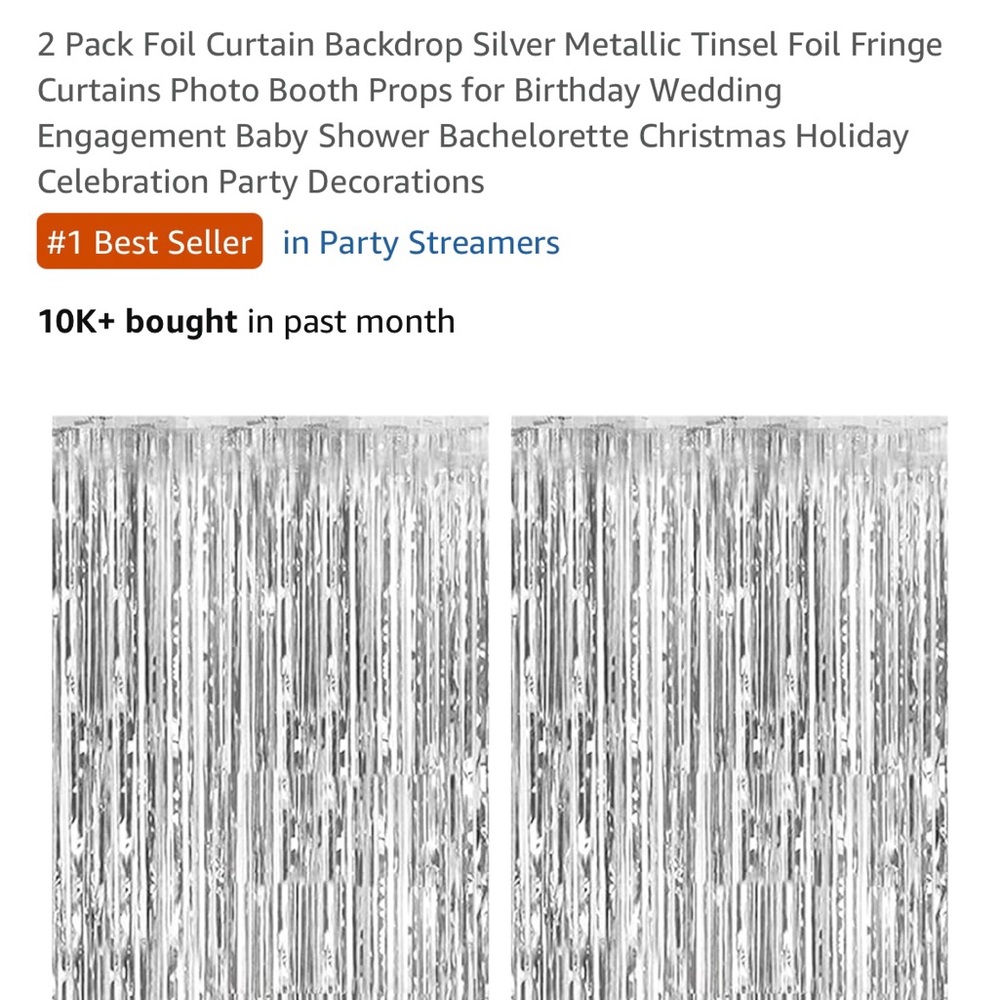 NWOT - Silver Party Streamers